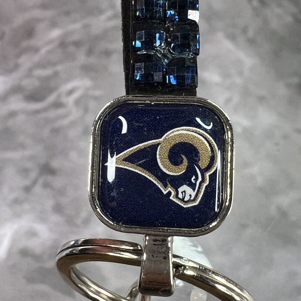 LA Rams NFL Rams Bling Key Strap Rhinestone Keychain Keyring New NWT - Picture 1 of 7
